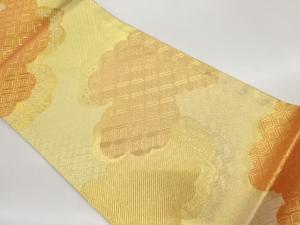 本場筑前博多佐賀錦雲に紗綾形・子持ち菱模様織出し袋帯